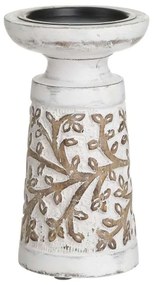 Κηροπήγιο 3-70-459-0029 Φ10x18cm White-Brown Inart Wood