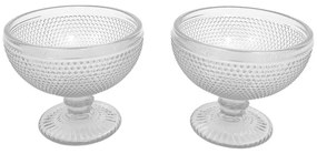 Μπωλ Γυάλινο Παγωτού Με Πόδι Dot Σετ 6 Τμχ Clear 373-00-554 Glass