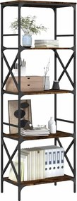 vidaXL Βιβλιοθήκη 5 Επιπέδων Καπνιστή Δρυς 59x35x171 εκ. Επεξεργ. Ξύλο