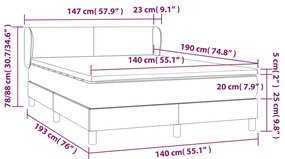 ΚΡΕΒΑΤΙ BOXSPRING ΜΕ ΣΤΡΩΜΑ ΣΚΟΥΡΟ ΜΠΛΕ 140X190 ΕΚ. ΒΕΛΟΥΔΙΝΟ 3127371