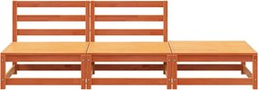 vidaXL Καναπές Κήπου Χωρίς Μπράτσα με Υποπόδιο από Μασίφ Ξύλο Πεύκου