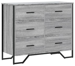 Συρταριέρα Γκρι Sonoma 91x35,5x74,5 εκ. από Επεξεργ. Ξύλο - Γκρι