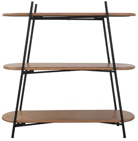 Artekko Shelf Ραφιέρα Βιβλιοθήκη 3 Επιπέδων MDF Μέταλλο Καφέ Μαύρο (108x35.5x107)cm Artekko 86709