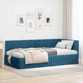 vidaXL Κρεβάτι Γωνίας Μπλε 100 x 200 cm Βελούδο