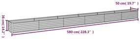 Ζαρντινιέρα 580 x 50 x 36 εκ. από Ατσάλι Σκληρυθέν στον Αέρα - Καφέ