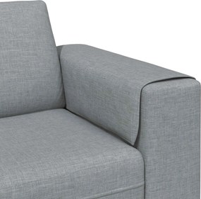 vidaXL Καναπές σαλονιού 3 pcs Ανοιχτό γκρι Πολυεστέρας