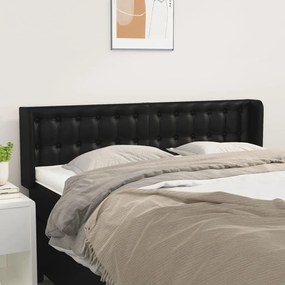 Κεφαλάρι με Πτερύγια Μαύρο 147x16x78/88 εκ. Συνθετικό Δέρμα 3118858