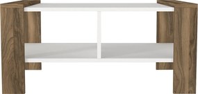 Τραπεζάκι Σαλονιού Λευκό / Καρυδιά ERICA 90x60x42