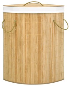 vidaXL Καλάθι Άπλυτων Γωνιακό 60 Λίτρων από Μπαμπού