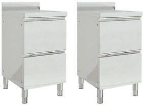 vidaXL Επαγγελματικά Ντουλάπια Κουζίνας με 2 Συρτάρια 2 τεμ. 50x60x96 εκ.