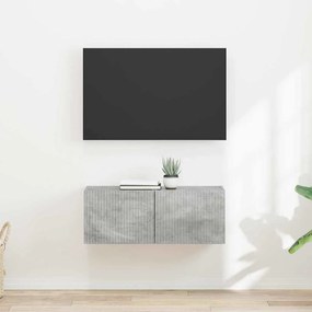 vidaXL Ντουλάπι Τηλεόρασης Τοίχου 2 pcs Σκυρόδεμα Επεξεργασμένο Ξύλο
