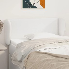 vidaXL Κεφαλάρι με Πτερύγια Λευκό 93x23x78/88 εκ. Συνθετικό Δέρμα