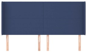Κεφαλάρι με Πτερύγια Μπλε 163x16x118/128 εκ. Υφασμάτινο - Μπλε
