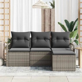 vidaXL Σετ Καναπέ 4 pcs Γκρι συνθετικό ρατάν