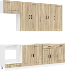 vidaXL Μονάδα κουζίνας PORTO 8 pcs Sonoma Δρυς Επεξεργασμένο Ξύλο