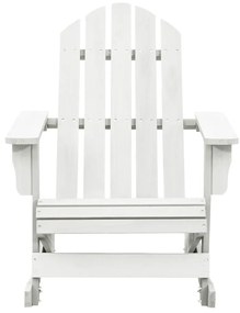 vidaXL Πολυθρόνα Κουνιστή Κήπου Λευκή Ξύλινη