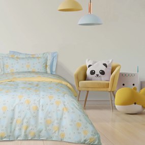 Σετ Σεντόνια Polycotton Μονά 170x240εκ. Kid Line 4880 Γαλάζιο-ακαίτρινο-Μέντα Das Kids