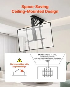 VEVOR Motorized Ceiling TV Mount Electric Flip Down TV Mount for 32-65 in Screen