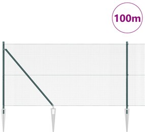 vidaXL Φράχτης Σύρμα με 13 Ακίδες Πράσινος 1x100 μ Μέταλλο