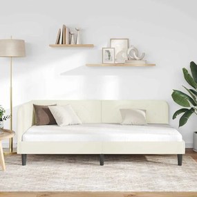 vidaXL Κρεβάτι Γωνίας Κρεμ 90 x 200 cm Βελούδο