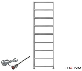 Thermo TEMPO Θερμαινόμενη πετσετοκρεμάστρα από ανοξείδωτο χάλυβα με ηλεκτρική λειτουργία, 150x50cm Inox Brushed