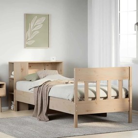 vidaXL Κρεβάτι Βιβλιοθήκη Χωρίς Στρώμα 75x190 εκ Μασίφ Ξύλο Πεύκο