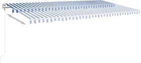 vidaXL Τέντα Συρόμενη Αυτόματη Μπλε / Λευκό 600x350 εκ.