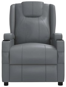 vidaXL Πολυθρόνα Μασάζ Ηλεκτρική Ανθρακί Συνθετικό Δέρμα
