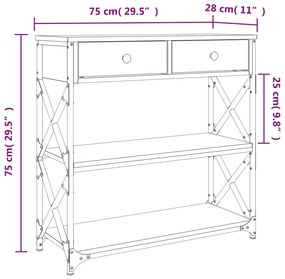 ΤΡΑΠΕΖΙ ΚΟΝΣΟΛΑ SONOMA ΔΡΥΣ 75 X 28 X 75 ΕΚ. ΕΠΕΞΕΡΓΑΣΜΕΝΟ ΞΥΛΟ 834196