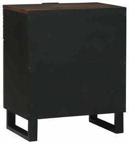 vidaXL Κομοδίνο με συρτάρι Καρυδιά 50 x 33 x 60 εκ Μασίφ ξύλο μάνγκο