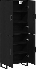 vidaXL Highboard 2 pcs Μαύρη δρυς 69,5 x 34 x 180 εκ.