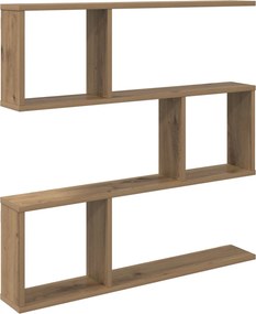 vidaXL Ράφι Τοίχου Artisan Δρυς 80 x 12 x 79,5 εκ Επεξεργασμένο Ξύλο