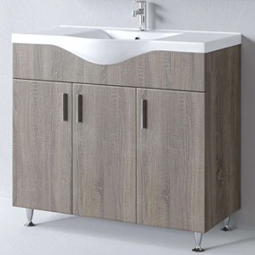 Έπιπλο Μπάνιου Πάγκος Με Νιπτήρα Siena S3BSI100SD0 100x46x83cm Dark Sonoma Porcelain,Melamine