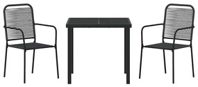 vidaXL Σέτ φαγητού για κήπο 3 pcs Μαύρο