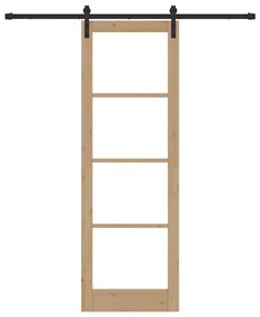 vidaXL Συρόμενη Πόρτα ORKDAL Καφέ 78 x 232 cm Μασίφ ξύλο πεύκου