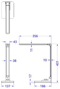 ΦΩΤΙΣΤΙΚΟ ΓΡΑΦΕΙΟΥ LED BLAIN PRO HM4458.08 ΑΣΗΜΙ ΒΑΣΗ ABS-ΑΣΗΜΙ ΜΠΡΑΤΣΑ ΑΛΟΥΜΙΝΙΟΥ 35,6x43,1Υεκ