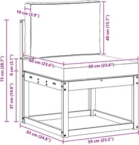 vidaXL Σειρά Καναπέ Εξωτερικού με μαξιλάρι 3 pcs Φυσικό
