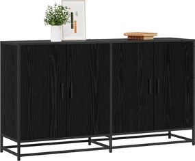 vidaXL Πλαϊνό γραφείο Μαύρη Δρυς 134 x 35 x 76 εκ. Επεξεργασμένο Ξύλο