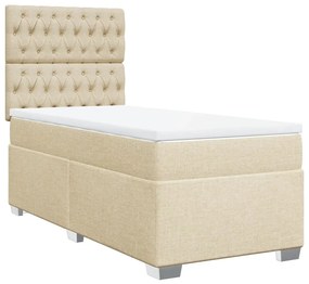 ΚΡΕΒΑΤΙ BOXSPRING ΜΕ ΣΤΡΩΜΑ ΚΡΕΜ 80 X 200 ΕΚ. ΥΦΑΣΜΑΤΙΝΟ 3290327