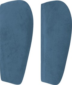 vidaXL Κρεβάτι Boxspring με Στρώμα Σκούρο Μπλε 90x200 εκ. Βελούδινο