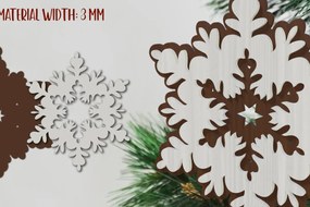 Σετ των 2 Intra απο ξύλο plywood 3mm-4mm πάχος – Κοπή με λέιζερ με νιφάδα χιονιού Δίασταση 20x20 cm INTRAFABR-80866805