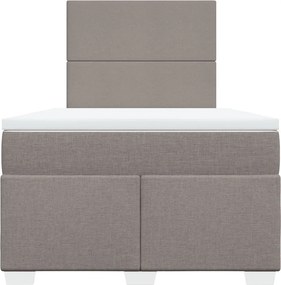 vidaXL Κρεβάτι Boxspring με Στρώμα Taupe 120x190 εκ. Υφασμάτινο