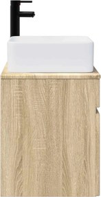 vidaXL Επιτοίχιος νιπτήρας βανίλιας Sonoma Δρυς 49 x 41 x 63 εκ.