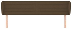 vidaXL Κεφαλάρι με Πτερύγια Σκούρο Καφέ 203 x 23 x 78/88εκ. Υφασμάτινο