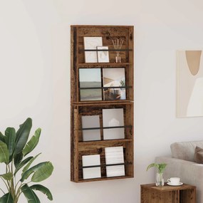 Ράφι Περιοδικών με ράφι 2 pcs Παλιό ξύλο 60 x 12 x 70 εκ