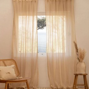 Κουρτίνα Xarxa Με Τιράντες LBTCAXARX140CRU Ecru Calma House 140X280 140x280cm 100% Cotton