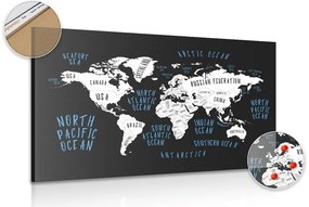 Εικόνα στον παγκόσμιο χάρτη φελλού σε μοντέρνο σχέδιο - 120x80  transparent