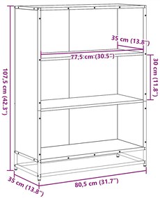 ΒΙΒΛΙΟΘΗΚΗ ΜΑΥΡΟ 80,5X35X107,5 ΕΚ. ΑΠΟ ΕΠΕΞΕΡΓΑΣΜΕΝΟ ΞΥΛΟ 849119