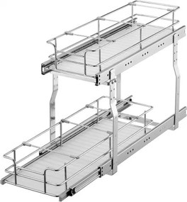 VEVOR 2-Tier Wire Pull Out Cabinet Under Sink Organizer 8.5"x21" Drawer Basket