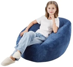 VEVOR 3 feet Bean Bag Chair with Soft Armrests and Storage Pocket Blue